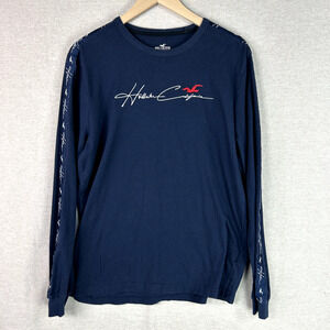 Vintage Holister Mens Y2K Long Sleeve Shirt Size Large Spellout Logo Preppy 90s